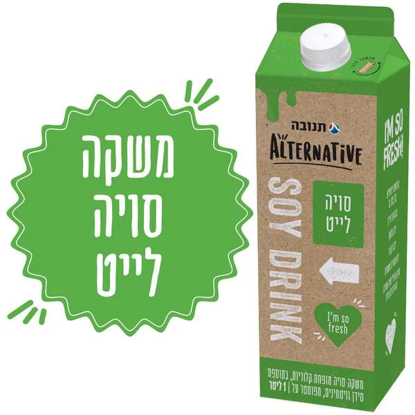 משקה סויה לייט בטעם טבעי 1 ליטר