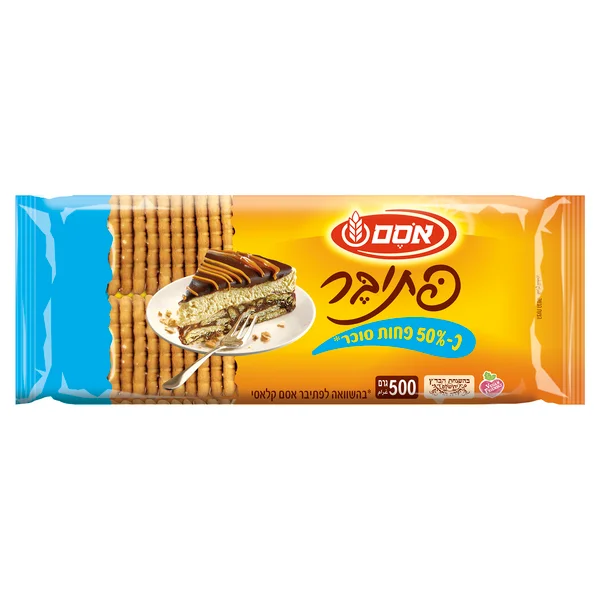 פתי בר קלאסי מופחת סוכר אסם 2 * 250 גרם